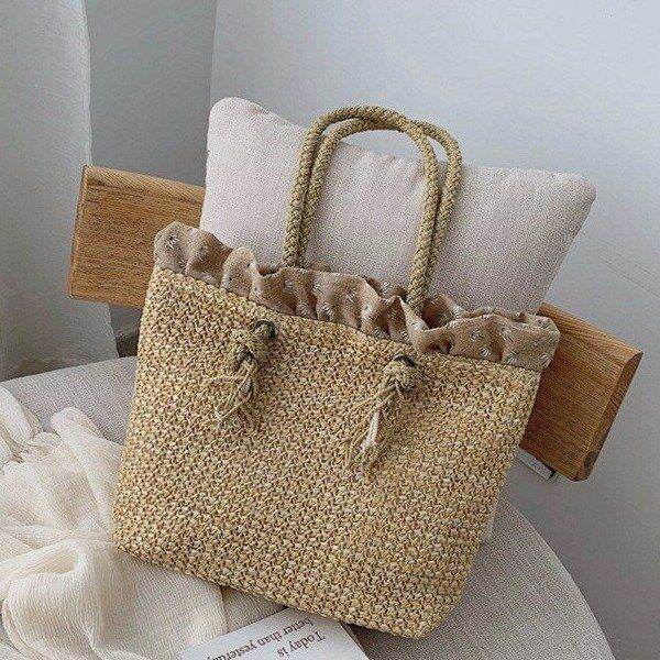 Rattan woven sale bag