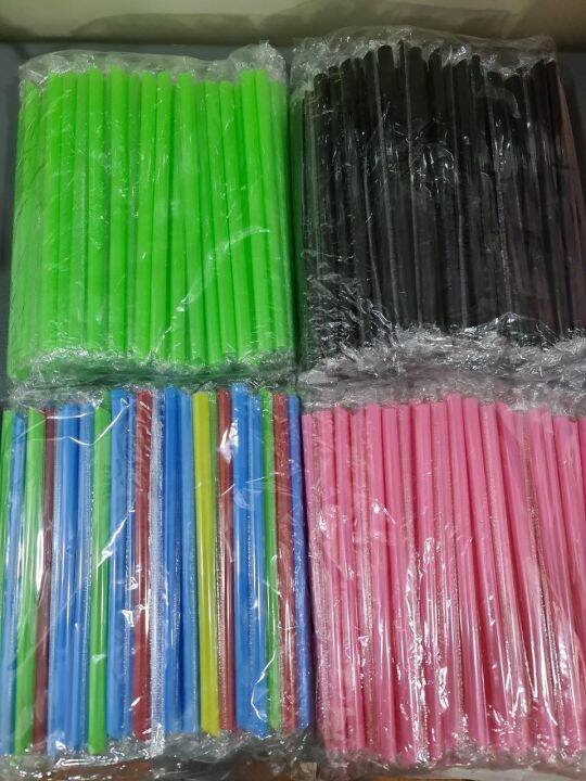Sago straw boba straw 23cm individually wrapped 100pcs per pack pink