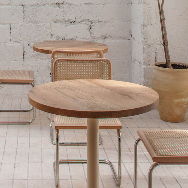 Round Table Dining Table Solid Wood Log Round Table Table and Chair Oak