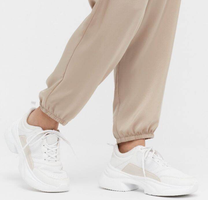 ขายดี-กางเกงuniqlo-แท้-women-satin-drape-jogger-pants-กางเกงผ้าซาติน-นุ่ม-เบา-ใส่สบาย-ยูนิโคล่แท้-กางเกงuniqlo-มีขาจั๊ม-สวย