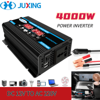 JUXING 4000W Power Inverter Converter พร้อมจอแสดงผลดิจิตอลคู่ DC 12V ถึง AC 110V / 220V คู่ USB Modified ไซน์เวฟสำหรับรถยนต์, บ้าน, กลางแจ้ง