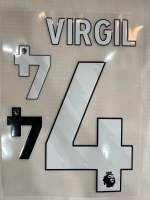 ชื่อติดเสื้อกีฬา ฤดูกาล23-24 VIRGIL เบอร์4 ส่งให้ตามแบบ แถมเบอร์กางเกงไม่กั๊ก สวย คมชัด