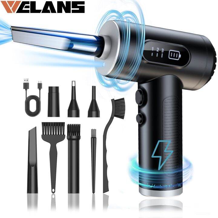 Welans Electric Air Duster for Keyboard Cleaning,3Gear Dust Blower for