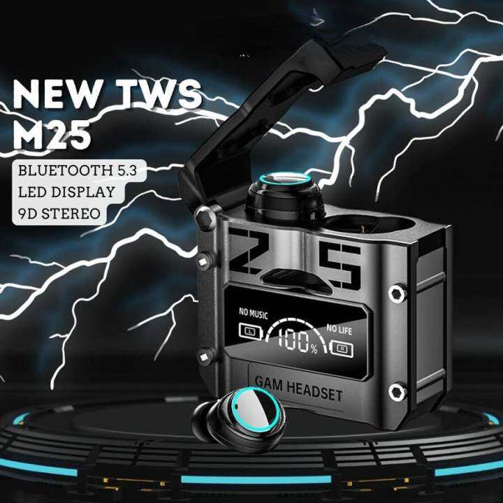 TWS M25 Wireless Earbuds ENC Bluetooth 5.3 Waterproof Headset Bluetooth