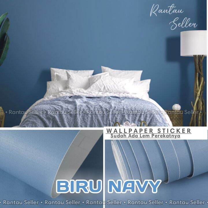 WALLPAPER STICKER DINDING POLOS WARNA BIRU NAVY Lazada Indonesia