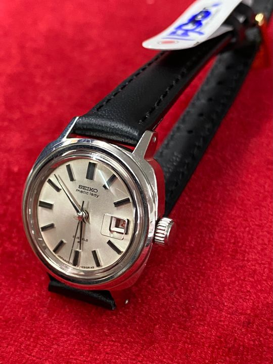 seiko-matic-lady-21-jewels-automatic-ตัวเรือนสแตนเลส-นาฬิกาผู้หญิง-นาฬิกามือสองของแท้