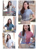 เสื้อผ้าฝ้ายคอจีน ลายบาร์โคดไซต์ใหญ่ ผ้าชินมัย