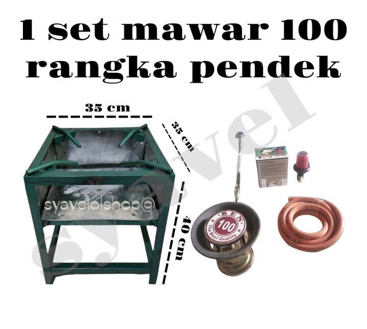 1 set kompor mawar 100 rangka pendek 35x35x40 cm api besar joss ...