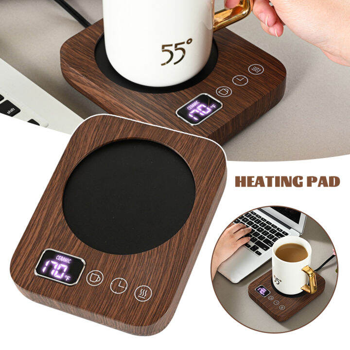 RAY USB Coffee Warmer Adjustable Wood Grain Electric Coffee Cup Warmer