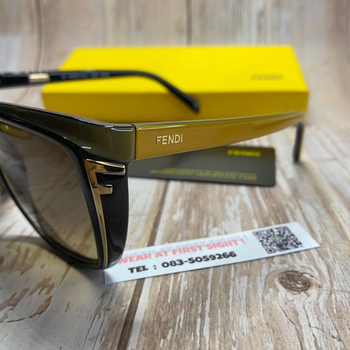 แว่นตากันแดด-fendi-ของแท้100-รุ่น-fs5282-001-black-yellow-รับประกันศูนย์1ปี