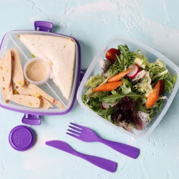 Sistema To-Go 1.63L Salad & Sandwich Plastic Food Storage Container 