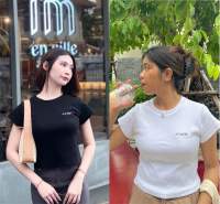 - Basic tee - เสื้อครอปเบบี้ที งานปักอย่างดีมินิมอล