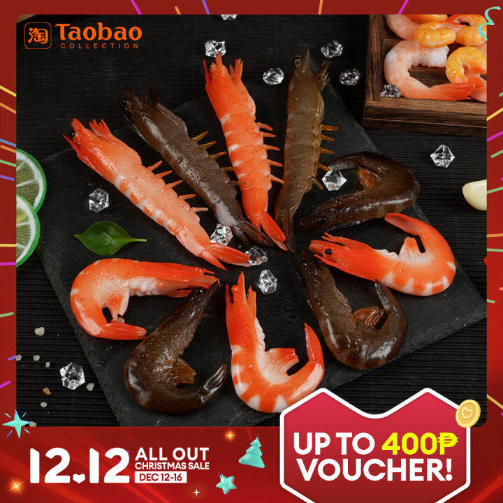 Artificial SmallSized Shrimp Prawn Model Fake River Shrimp Dishes