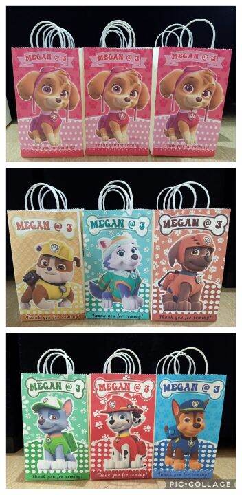Paw Patrol Characters theme lootbag / paper bag (10pcs.) | Lazada PH