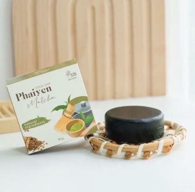 สบู่สครับไพรเย็น phaiyen scrub soap สบู่ชาเขียว สบู่สครับกาแฟชาเขียว สครับชาเขียวมัจฉะ