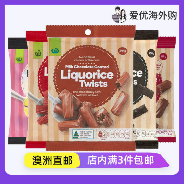 Australian Woolworths Liquorice Soft Licorice QQ Gummy Jelly Raspberry