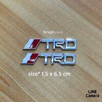 โลโก้* TRD  คู่เล็ก งานโลหะ ( ขนาด* 1.5 x 6.5 cm ) ราคาต่อคู่