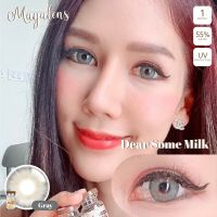 คอนแทคเลนส์ รุ่น Dear Some Milk สีเทา/สีน้ำตาล ตาดูโต สวยจึ้ง ลายใหม่ ค่าอมน้ำสูง Maya Lens