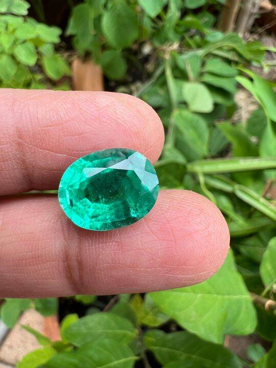 พลอย-columbiaโคลัมเบีย-green-doublet-emerald-มรกต-very-fine-lab-made-oval-shape-12x16-มม-mm-11-กะรัต-1เม็ด-carats-รูปสี่เหลี่ยม-พลอยสั่งเคราะเนื้อแข็ง