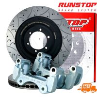 จานเบรค จาน RUNSTOP แท้ ตรงรุ่น Mitsubishi Pajero sport Triton 2007-2014 และ 2015-2022 355มม.จานหน้า จานขยาย Over size