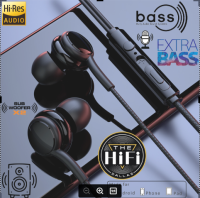 หูฟังชนิดใส่ในหู หูฟังสเตอริโอไดรเวอร์ไดนามิก หูฟัง 9D HiFi Bass พร้อมไมโครโฟน การควบคุมสายไฟ หูฟังแบบมีสาย ชุดหูฟังพกพา 3.5 มม. ซับวูฟเฟอร์