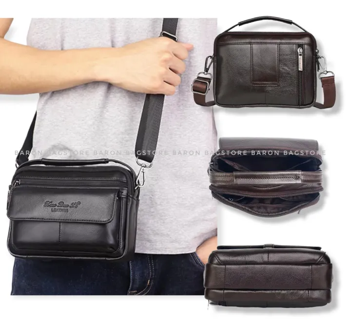 Tas Kulit Pria Tas Kulit Sapi Asli Model Tenteng | Lazada Indonesia