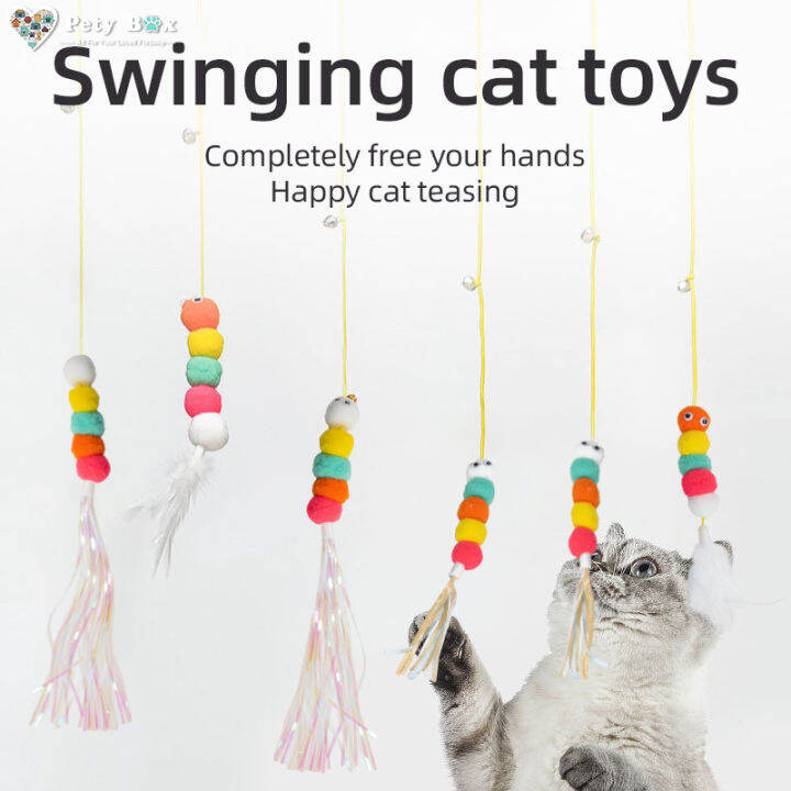 [Pety Box] Cat Toy Kitten Interactive Ball Chewing Plush Toy Feather Teaser Cat Stick Cat