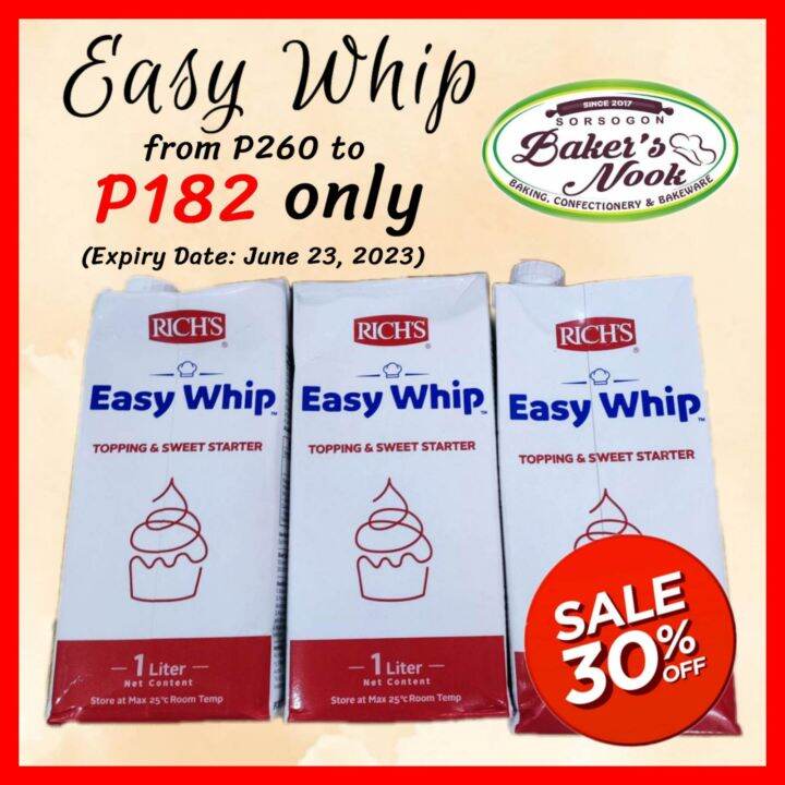 Easy Whip Non Dairy Liquid Whipping Cream for topings and sweet starter