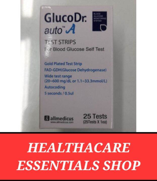 GLUCO DR AUTO A TEST STRIPS 25'S (100 ORIGINAL) Lazada PH