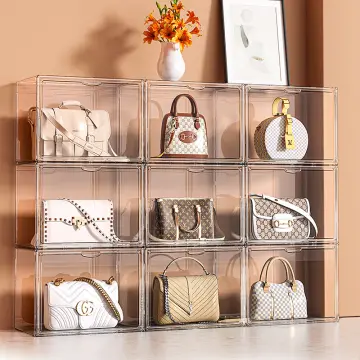 Acrylic Storage Box Organizer for Handbag Dustproof Bag Holder