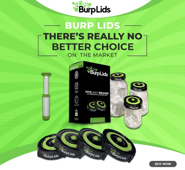 Burp Lids Curing Kit Fits All Wide Mouth Mason Jar Containers Home