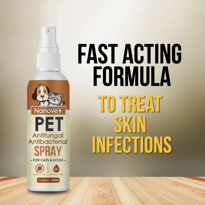 Nanovet Pet Antifungal Antibacterial Spray For Cats & Dog 100ml 150ml