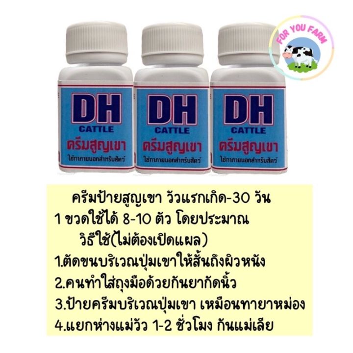 ครีมสูญเขา-ครีมทาเขาวัว-dh-สำหรับสูญเขาวัวแรกเกิด-ทาแล้วเขาไม่ขึ้น100-ปลอดภัย-ไม่อันตรายกับน้องวัว