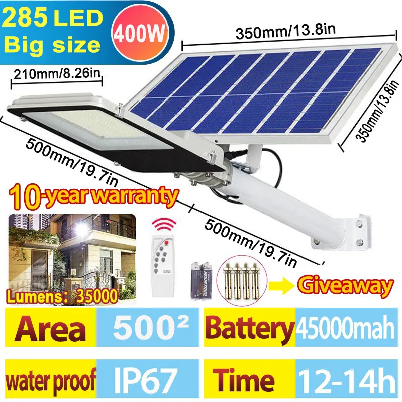 Outdoor Solar Sensor Wall Light Waterproof Human Induction Street Lamp  Solar Street Lights 100-1000W Lazada PH
