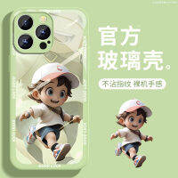 Raymin เคสโทรศัพท์มือถือกระจกเหลวเหมาะสำหรับ iPhone 15ultra iphone13promax 12MINI น่ารักเด็กผู้ชาย X11เลนส์13pro เคส PLUS ใหม่ xsmax ดูแพง XR