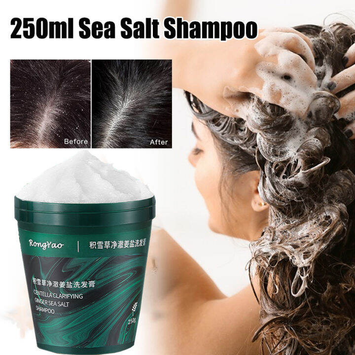 Professional Hair Care Centella Ginger Sea Salt Shampoo 250g Scalp Exfoliating Hair Treatment