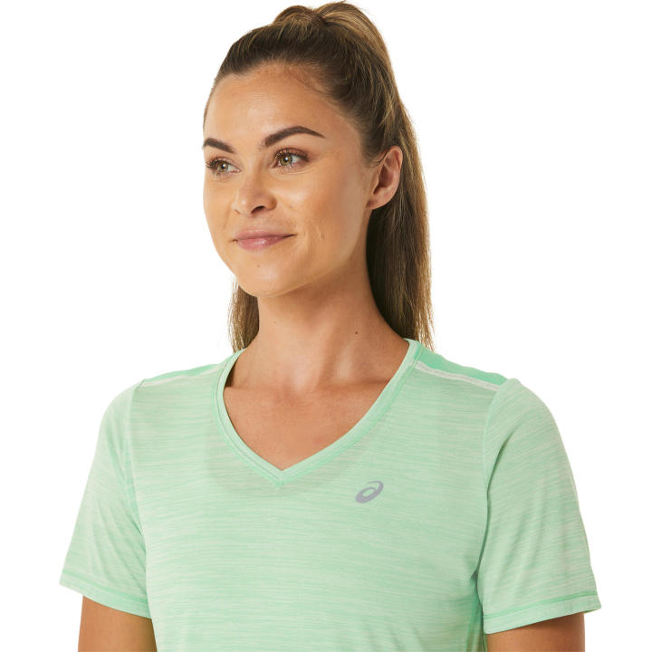 asics-race-v-neck-ss-top-women-running-เสื้อผู้-หญิงเสื้อ-เสื้อคอกลม-ของแท้-tourmaline-whisper-green