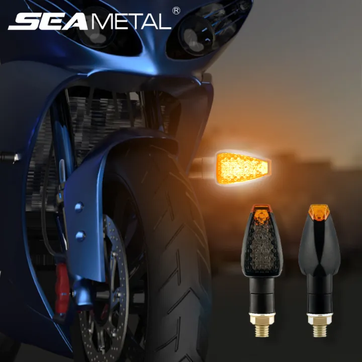 SEAMETAL LED Motorcycle Turn Signals Light 12 SMD Tail Flasher Flowing