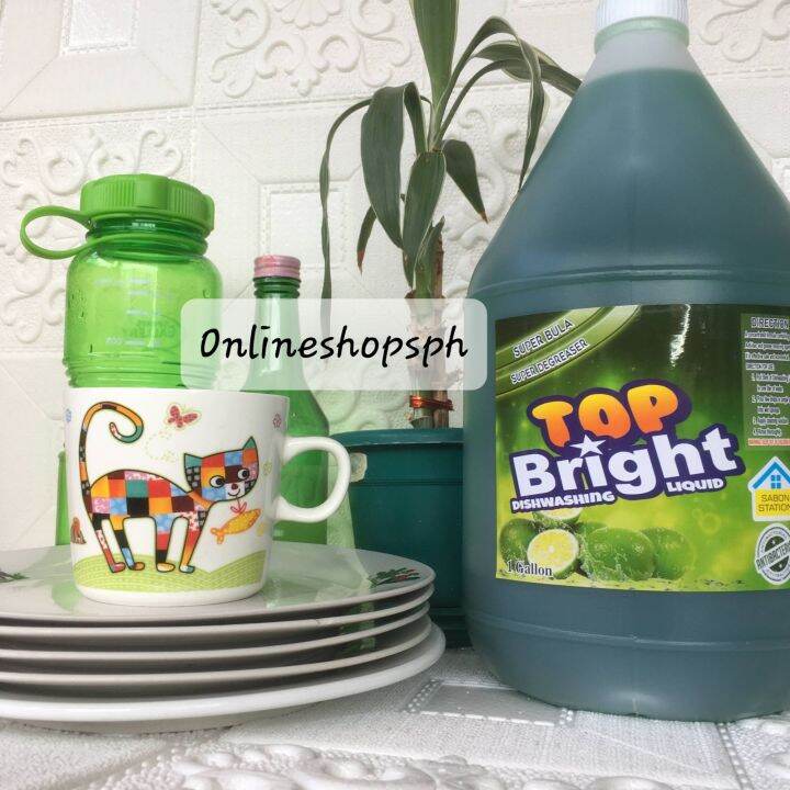 Top Bright Dishwashing Liquid Kalamansi Scent in 1 Gallon Size FDA Approved Lazada PH