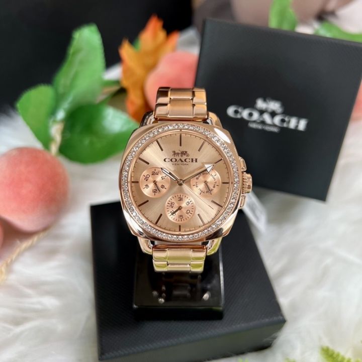 นาฬิกาผู้หญิง-coach-14503131-ladies-boyfriend-multi-function-rose-gold-tone-watch-รับประกันของแท้-100-ไม่แท้ยินดีคืนเงินเต็มจำนวน