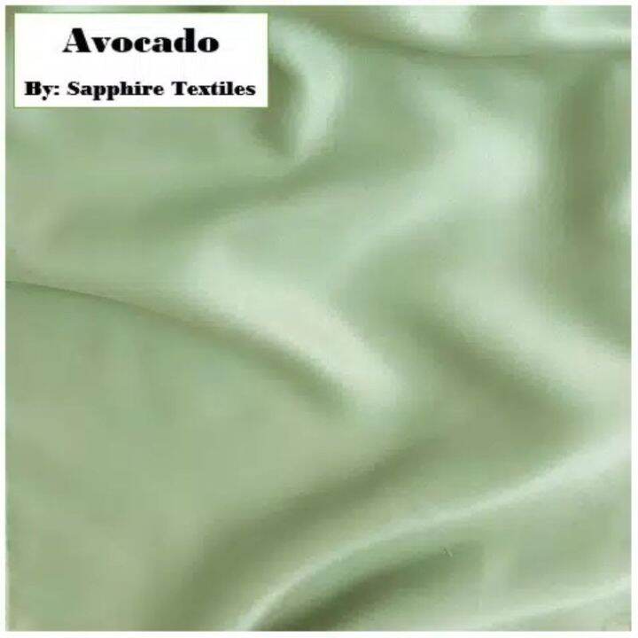 1/2 Meter Kain Satin Silk Doff Premium / Velvet Cavalli Avocado/Sage