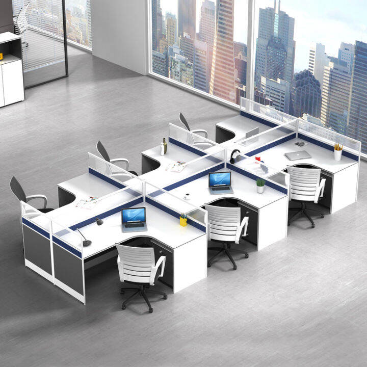 Office Furniture Staff Table 4 Pack/6 Person Desk Four Person Working ...