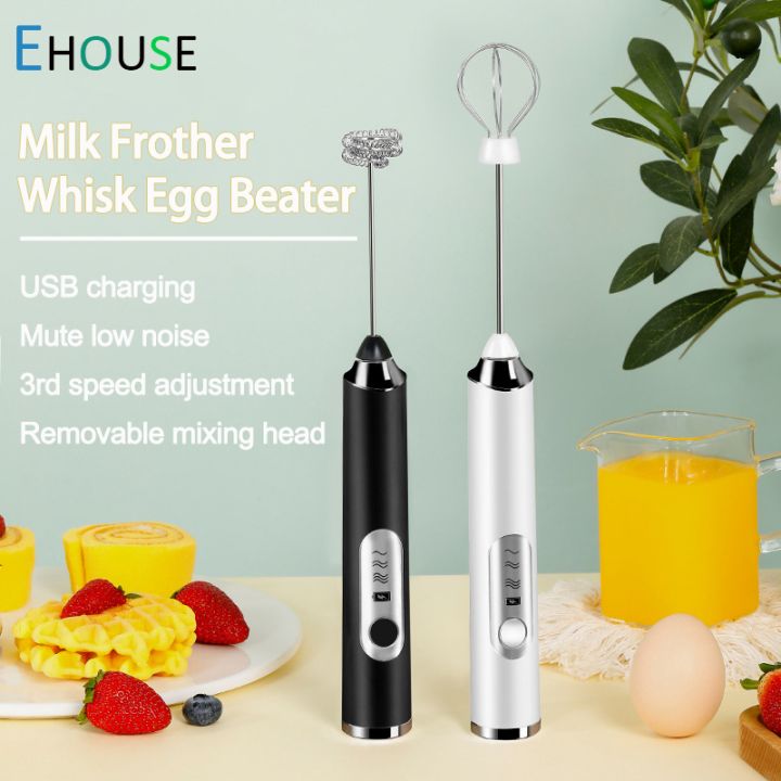 Handheld Electric Milk Frother Whisk Egg Beater Cordless Mixer Usb