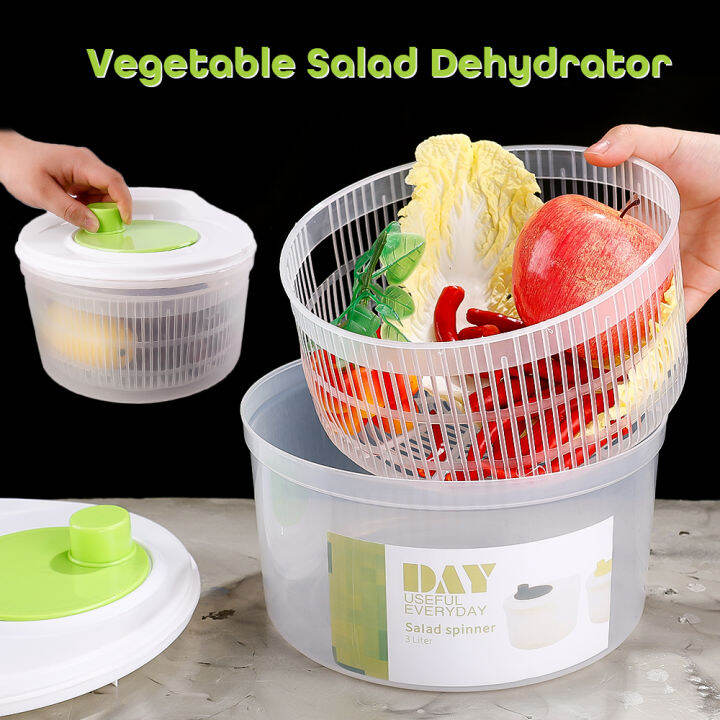 Salad Spinner Lettuce Greens Washer Dryer Drain Crisper Strainer