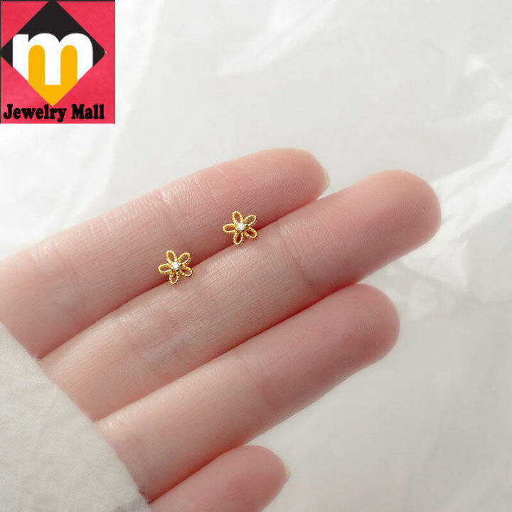 18k gold pawnable saudi gold original hollow small flower fiveclaw