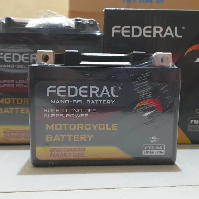 AKI FEDERAL,BEAT F1,BEAT CARBU GTZ5AH 5 AMPER UNTUK MOTOR INJEKSI DAN