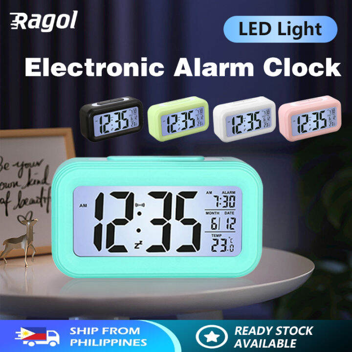 Alarm Clock LCD Screen Digital Snooze Electronic Alarm Clock Backlight