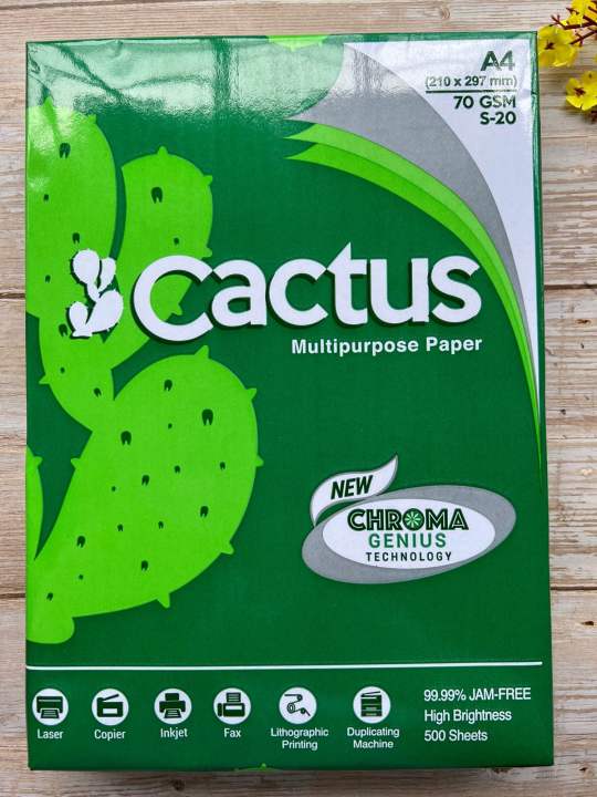 Cactus Bond Paper 70gsm Sub 20 A4 1ream 500 Sheets Lazada Ph 7708