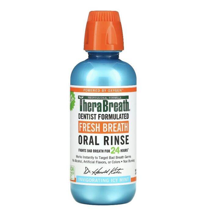 น้ํายาบ้วนปาก TheraBreath Oral Rinse 473ml Fresh Breath Mouthwash