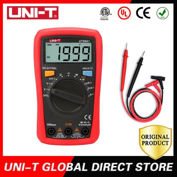UNIT Digital Multimeter 600V Voltmeter 10A Ammeter Resistance Meter